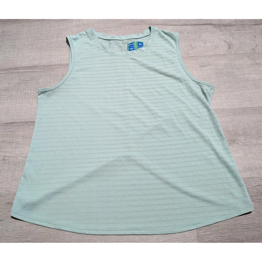AVI Athletics Miami Sleeveless Tank Top Women's Sz M Striped Blue Pickleball